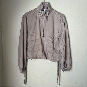 Athleta Taupe Zip Up Utility Jacket Size Small Athleisure Loungewear
